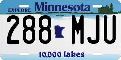 MN license plate 288MJU