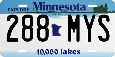 MN license plate 288MYS