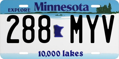 MN license plate 288MYV