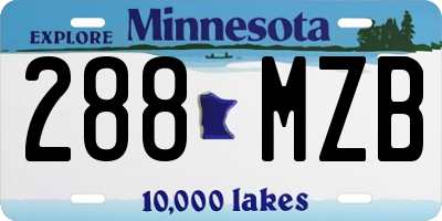 MN license plate 288MZB