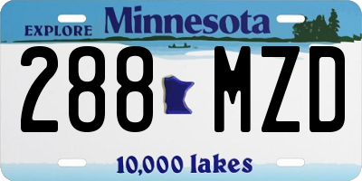 MN license plate 288MZD