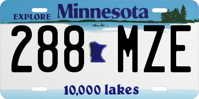 MN license plate 288MZE