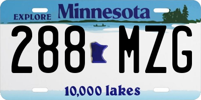 MN license plate 288MZG