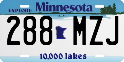 MN license plate 288MZJ