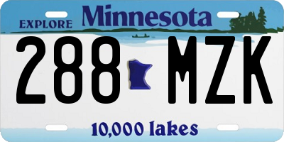 MN license plate 288MZK