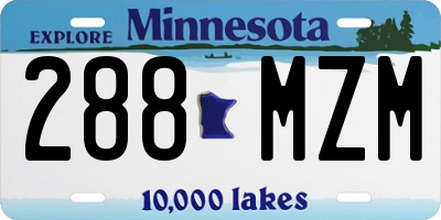 MN license plate 288MZM
