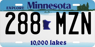 MN license plate 288MZN