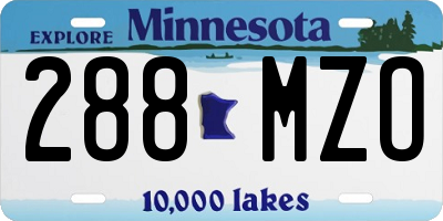 MN license plate 288MZO