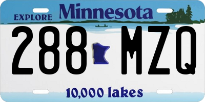 MN license plate 288MZQ