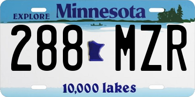 MN license plate 288MZR
