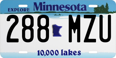 MN license plate 288MZU