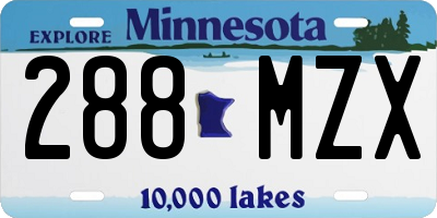 MN license plate 288MZX