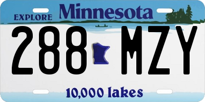 MN license plate 288MZY