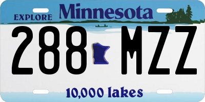 MN license plate 288MZZ
