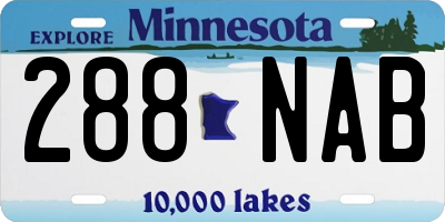 MN license plate 288NAB