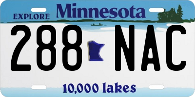 MN license plate 288NAC