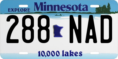 MN license plate 288NAD
