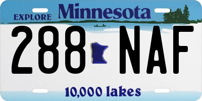 MN license plate 288NAF