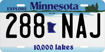 MN license plate 288NAJ