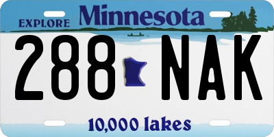 MN license plate 288NAK