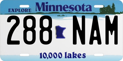 MN license plate 288NAM