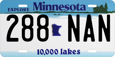 MN license plate 288NAN