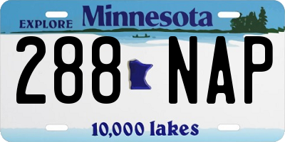 MN license plate 288NAP