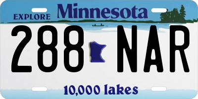 MN license plate 288NAR