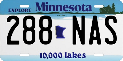 MN license plate 288NAS