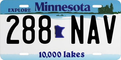 MN license plate 288NAV