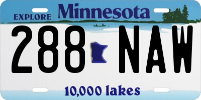 MN license plate 288NAW