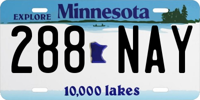 MN license plate 288NAY