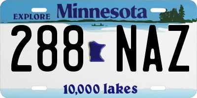 MN license plate 288NAZ