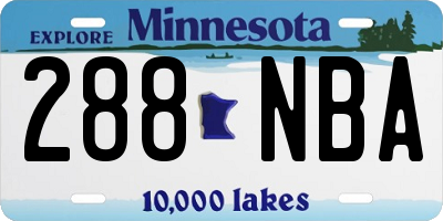 MN license plate 288NBA
