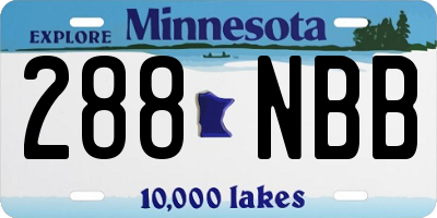MN license plate 288NBB