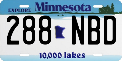 MN license plate 288NBD
