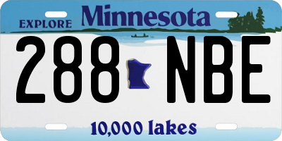 MN license plate 288NBE