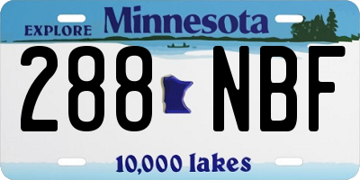 MN license plate 288NBF