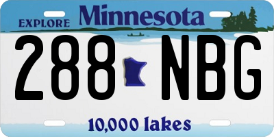 MN license plate 288NBG