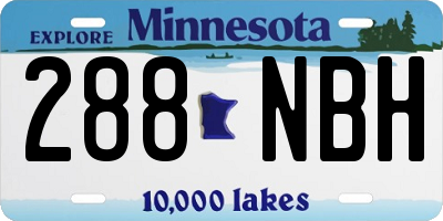 MN license plate 288NBH