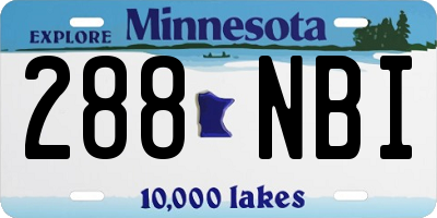 MN license plate 288NBI