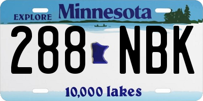 MN license plate 288NBK