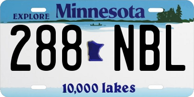 MN license plate 288NBL