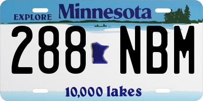 MN license plate 288NBM
