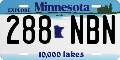 MN license plate 288NBN