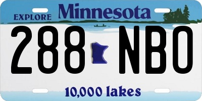 MN license plate 288NBO