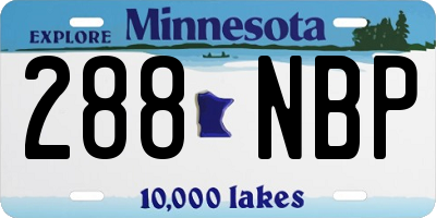 MN license plate 288NBP