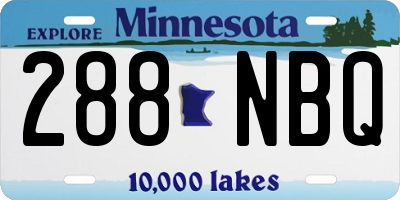 MN license plate 288NBQ