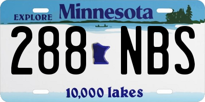 MN license plate 288NBS