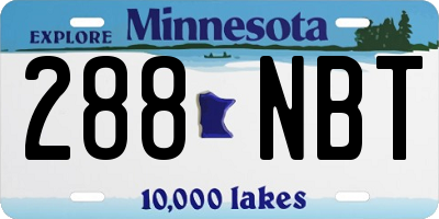 MN license plate 288NBT